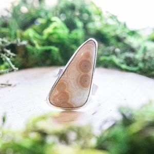 Freeform Ocean Jasper Gemstone Sterling Ring